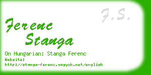 ferenc stanga business card